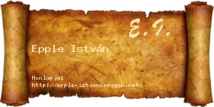 Epple István névjegykártya